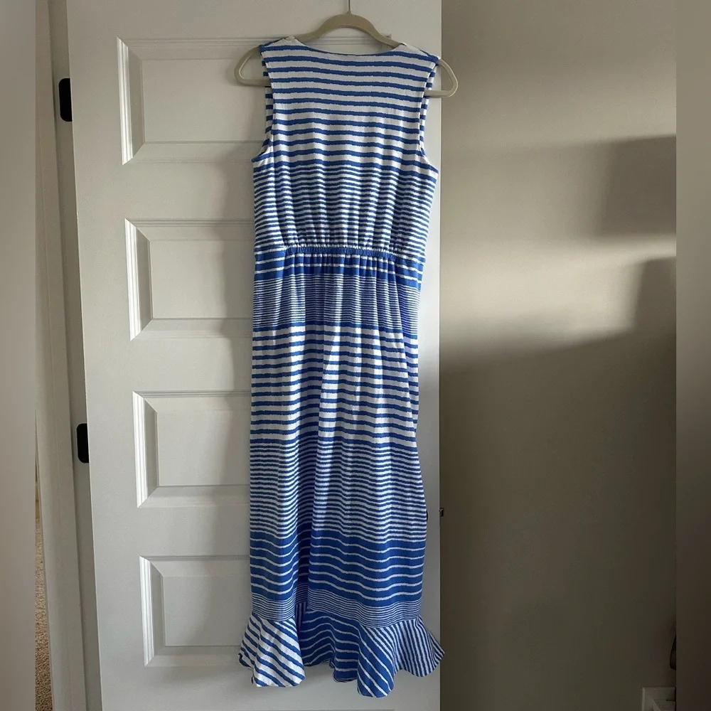 Vineyard Vines Blue and White Striped Midi Dress - Picture 3 of 5